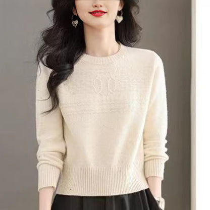 Damen Strickpullover Feines Zopfmuster Norvielle - Norvielle