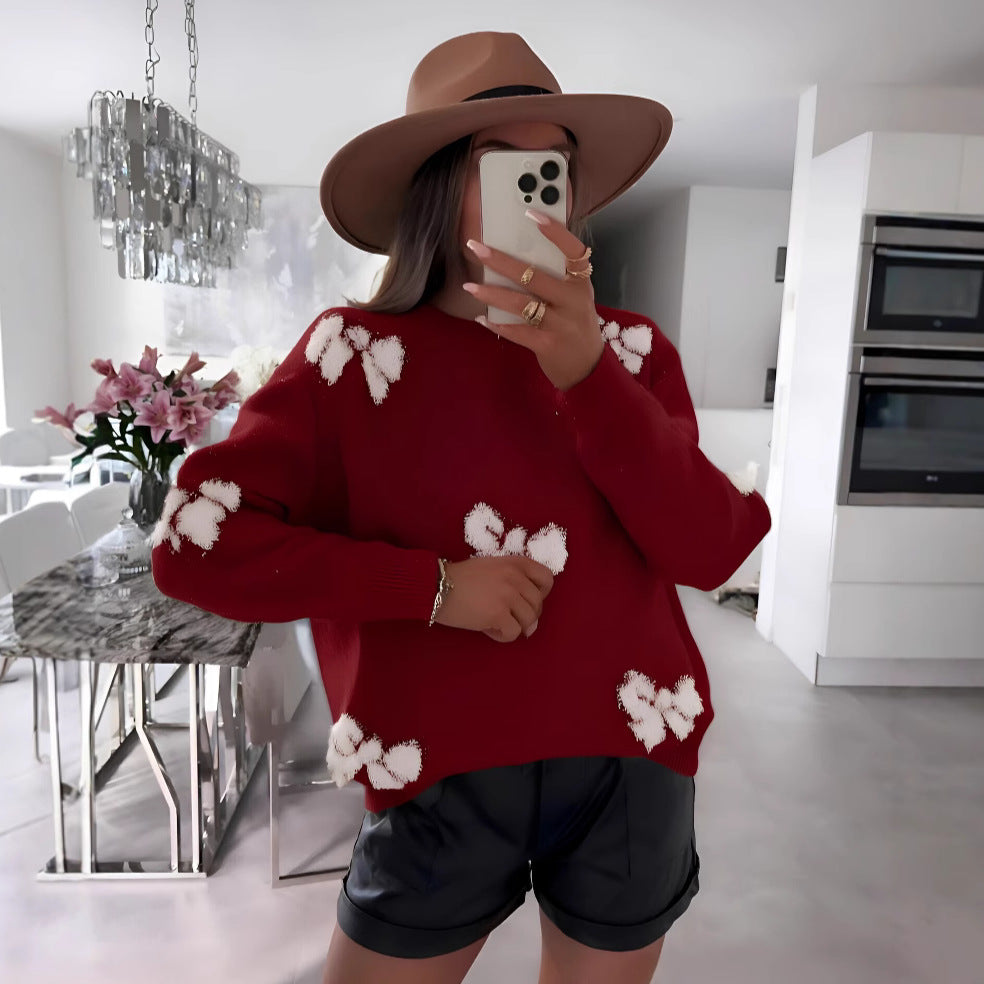 Damen Strickpullover Herzdesign Lässig Norvielle