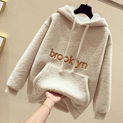Damen Hoodie Kuschelig Bequem Lässig Grau