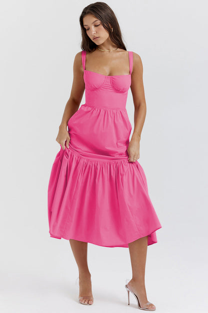 Damen Maxikleid Floral Muster Tailliert Leicht Norvielle