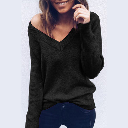 Damen Pullover V-Ausschnitt Lässiger Schnitt Norvielle