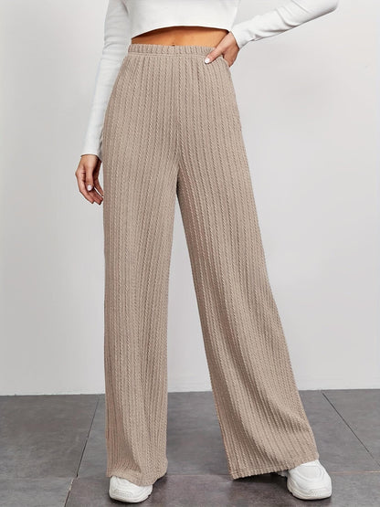 Damen Rippstrick-Hose Hochwerder Bund Seitentaschen Norvielle