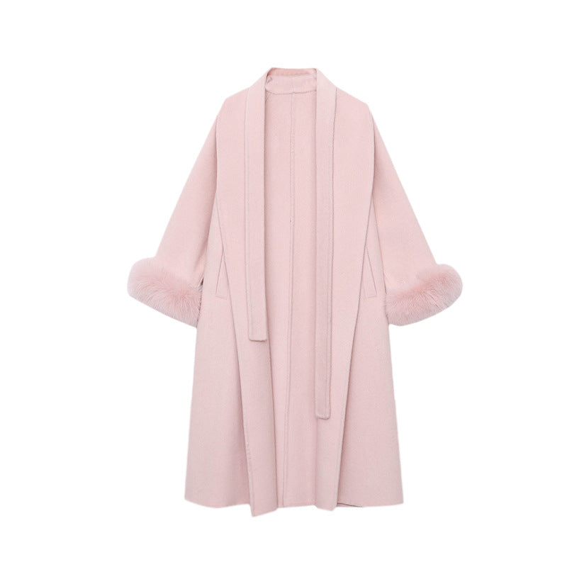 Damen Eleganter Langmantel Samt Norvielle