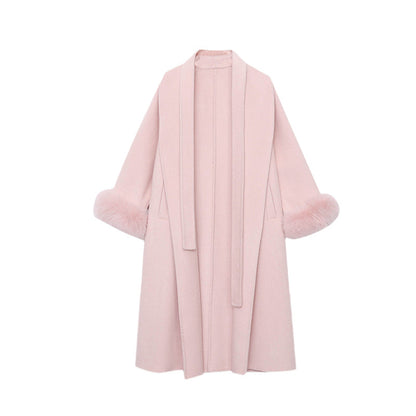 Damen Eleganter Langmantel Samt Norvielle