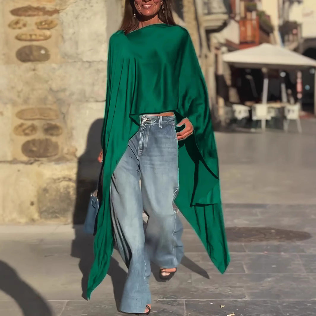 Damen Oversized-Oberteil Fließender Schnitt Norvielle