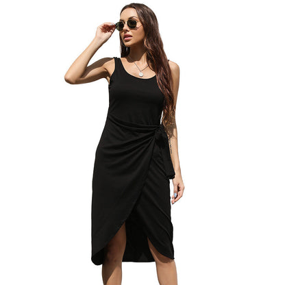 Damen Wickelkleid Eleganter Schnitt Bindegürtel Norvielle
