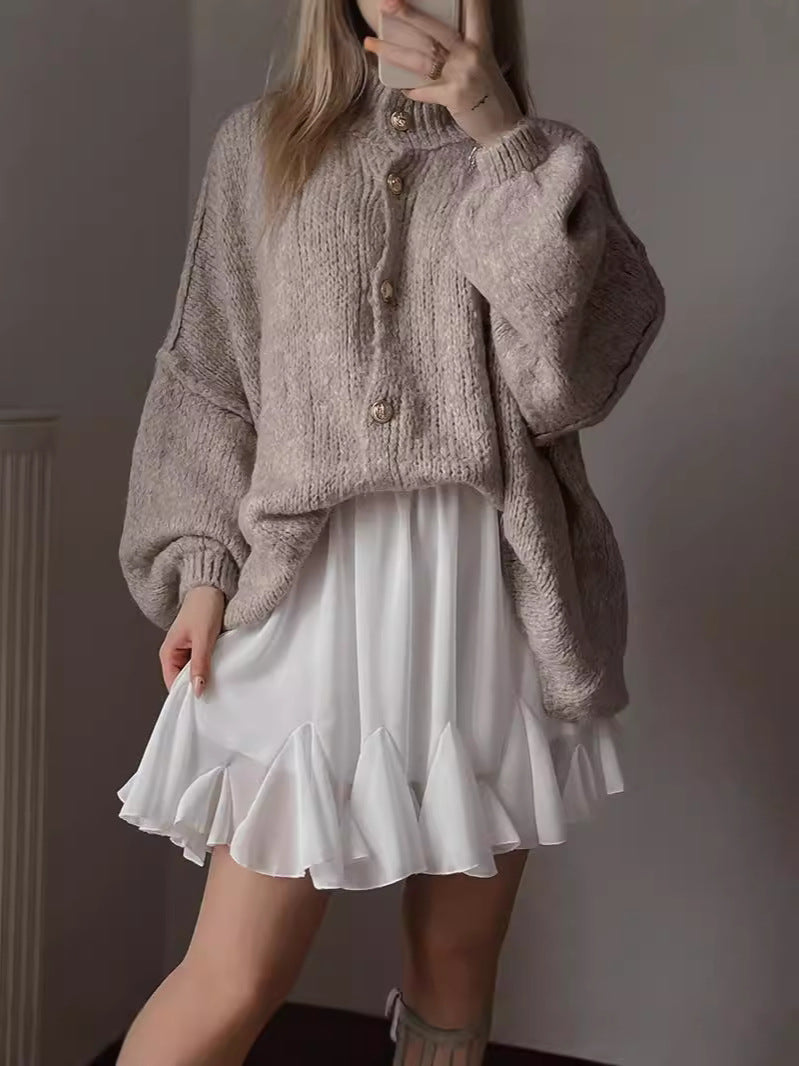Norvielle Damen Oversize Strickjacke Bequem