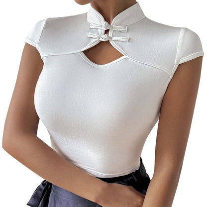 Damen Body mit Stehkragen und Knöpfen Norvielle