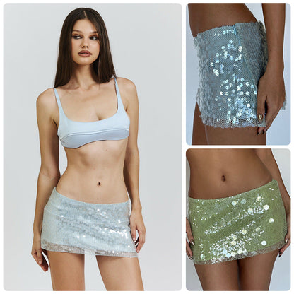 Damen Bikiniset Paillettenrock Sportliches Oberteil Norvielle - Norvielle