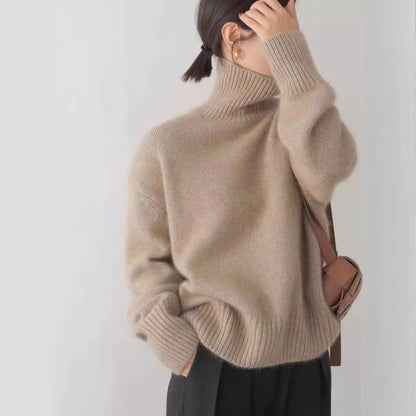 Damen Kaschmir Rollkragenpullover Weitschnitt Elegantes Norvielle