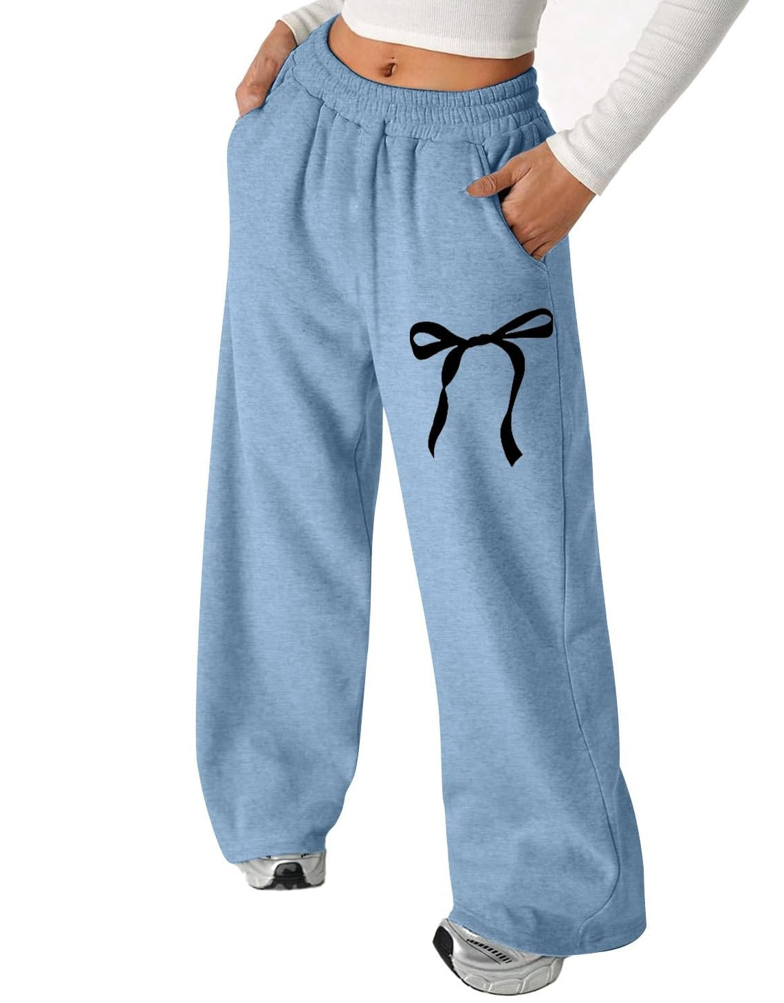 Damen Freizeithose Schleifenmuster Baumwolle Bequem Norvielle
