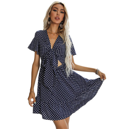 Damen Sommerkleid mit Cut-Out und Punkte-Design Norvielle