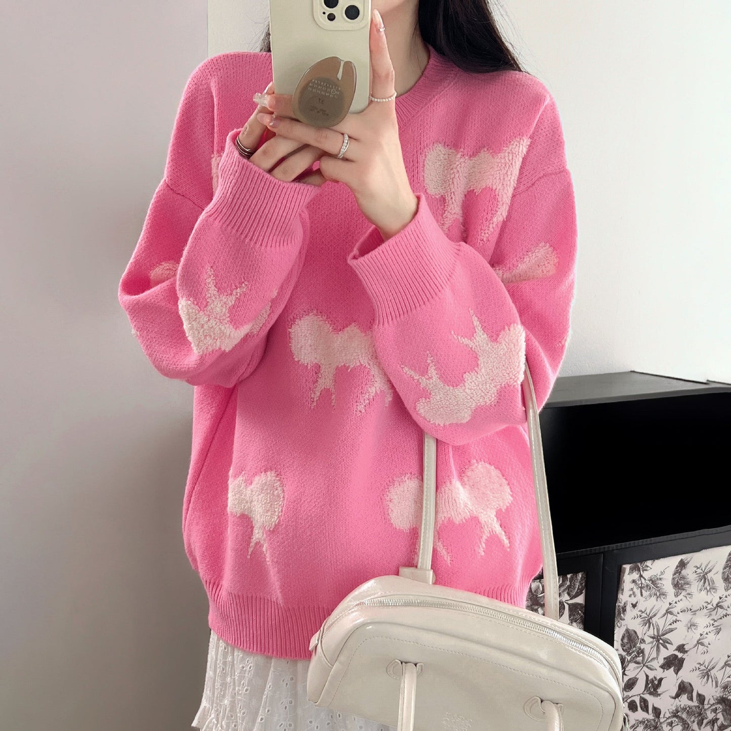 Damen Strickpullover Tiermotiv Lässig Norvielle