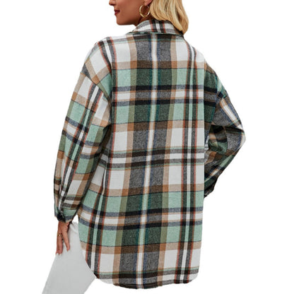 Damen Karomuster Hemdjacke