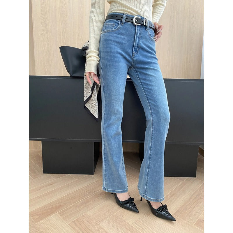 Damen High-Waist Jeans Leicht Ausgestellt Norvielle - Norvielle