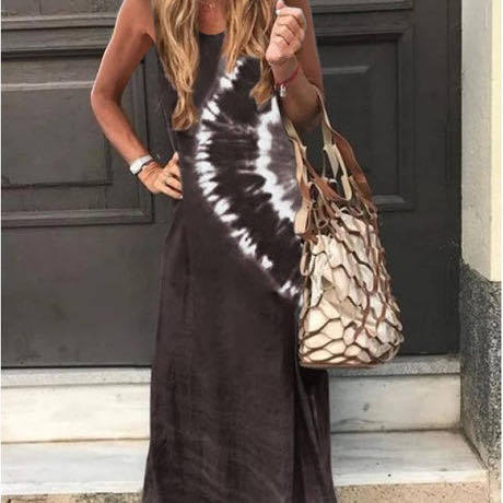 Damen Maxikleid Tie-Dye-Design Leicht Norvielle