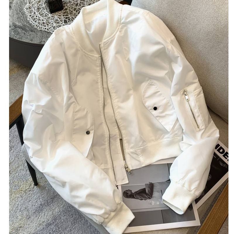 Damen Bomberjacke Modisch Praktische Taschen