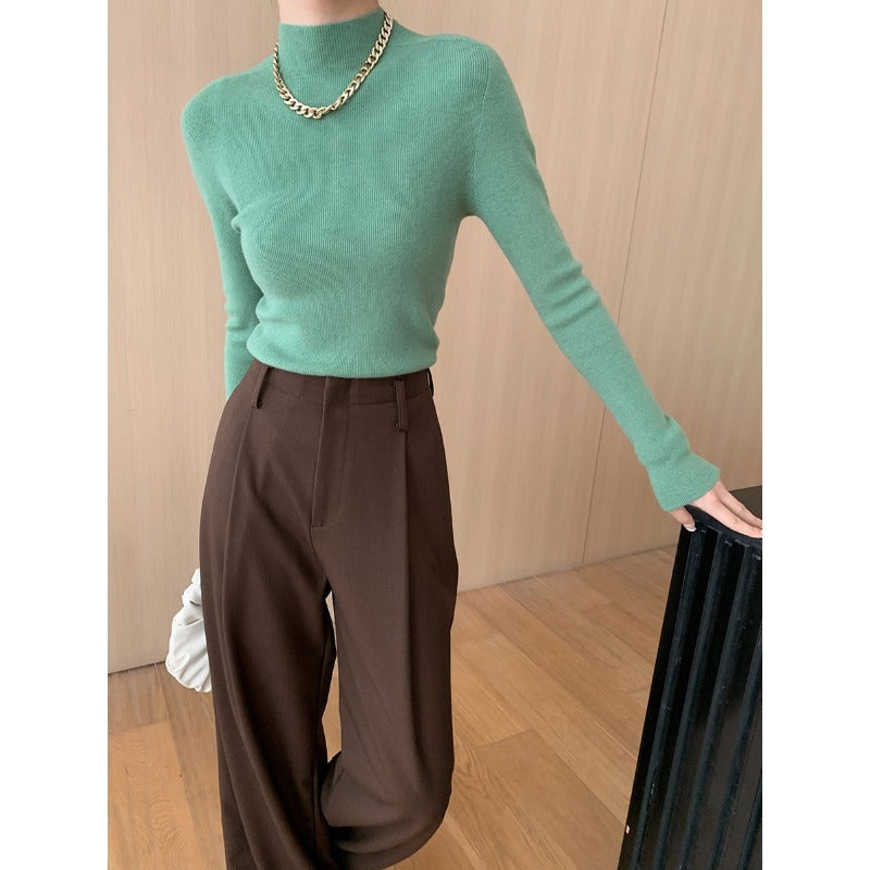 Damen Feinstrickpullover Hochkragen Elegante Passform - Norvielle