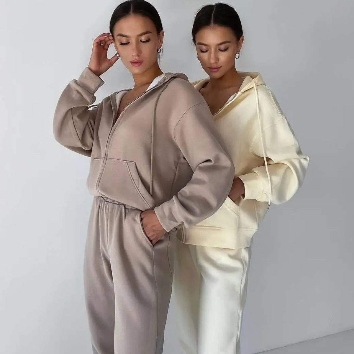 Damen Fleece-Jumpsuit Reißverschluss Bequem Norvielle