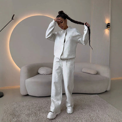 Damen Loungewear-Set mit Knöpfen Elegantes Freizeit-Set Norvielle