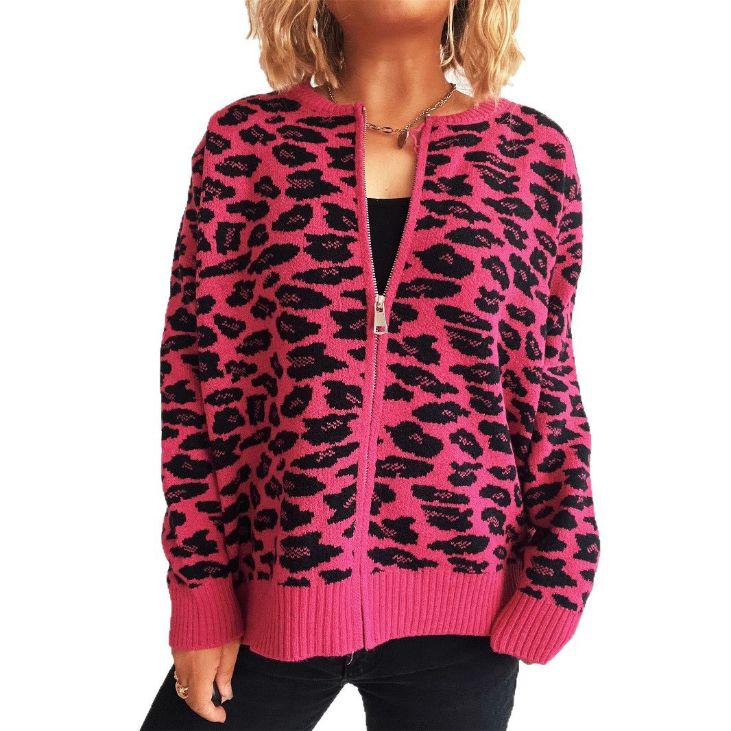 Damen Strickjacke Florales Muster Durchgehende Knopfleiste