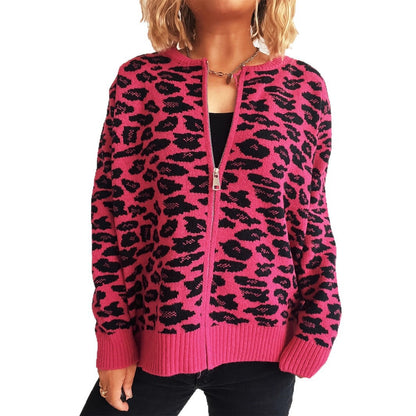Damen Strickjacke Florales Muster Durchgehende Knopfleiste