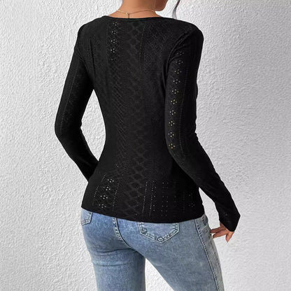 Damen Langarm Bodysuit Quadratischer Ausschnitt Rüschen Norvielle