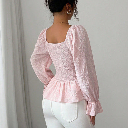 Damen Bluse Rüschendetails Tailliert Norvielle