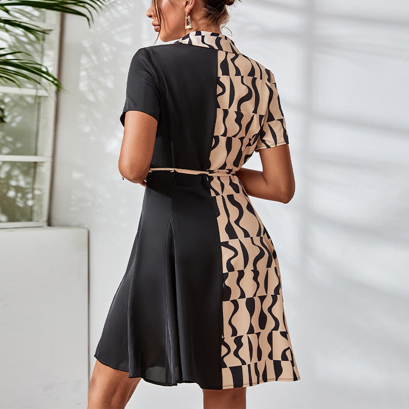 Damen Hemdkleid Grafisches Design Taillengürtel Norvielle
