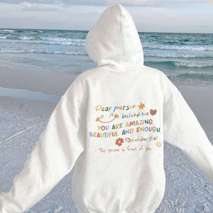 Damen Kapuzenpullover Komfort Passform Motiviert Norvielle