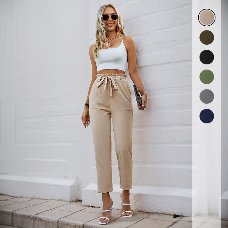 Damen Bundfaltenhose mit Bindegürtel Norvielle - Norvielle