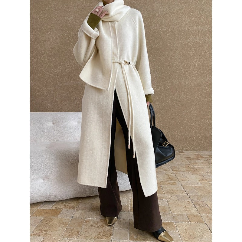 Damen Wickelmantel Eleganter Kragen Gürtel Norvielle