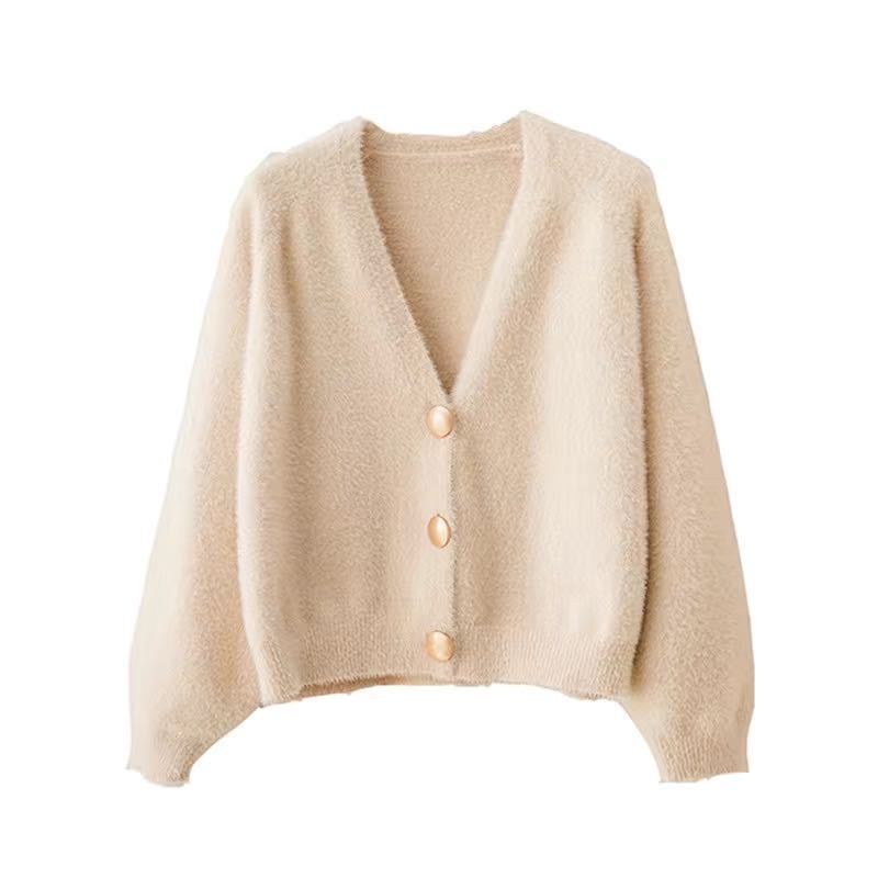 Damen Strickjacke Kuschelig Große Knöpfe Norvielle