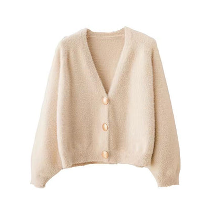 Damen Strickjacke Kuschelig Große Knöpfe Norvielle