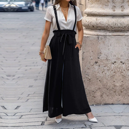 Damen Jumpsuit mit verstellbaren Trägern und Taillenband - Norvielle