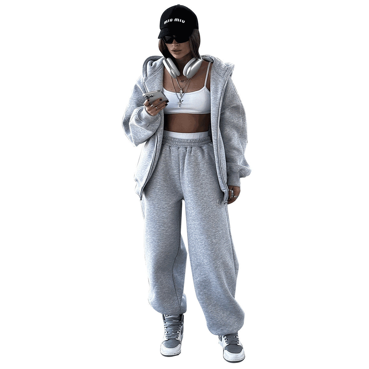 Damen Sportliche Hoodie Jogginghose Set Norvielle