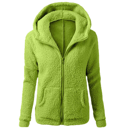 Damen Fleecejacke Kapuze Norvielle