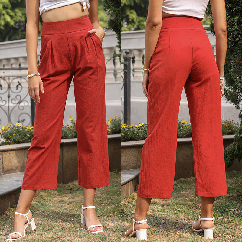 Damen Culotte-Hose Hochtaillierte Weich Norvielle