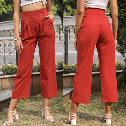 Damen Culotte-Hose Hochtaillierte Weich Norvielle