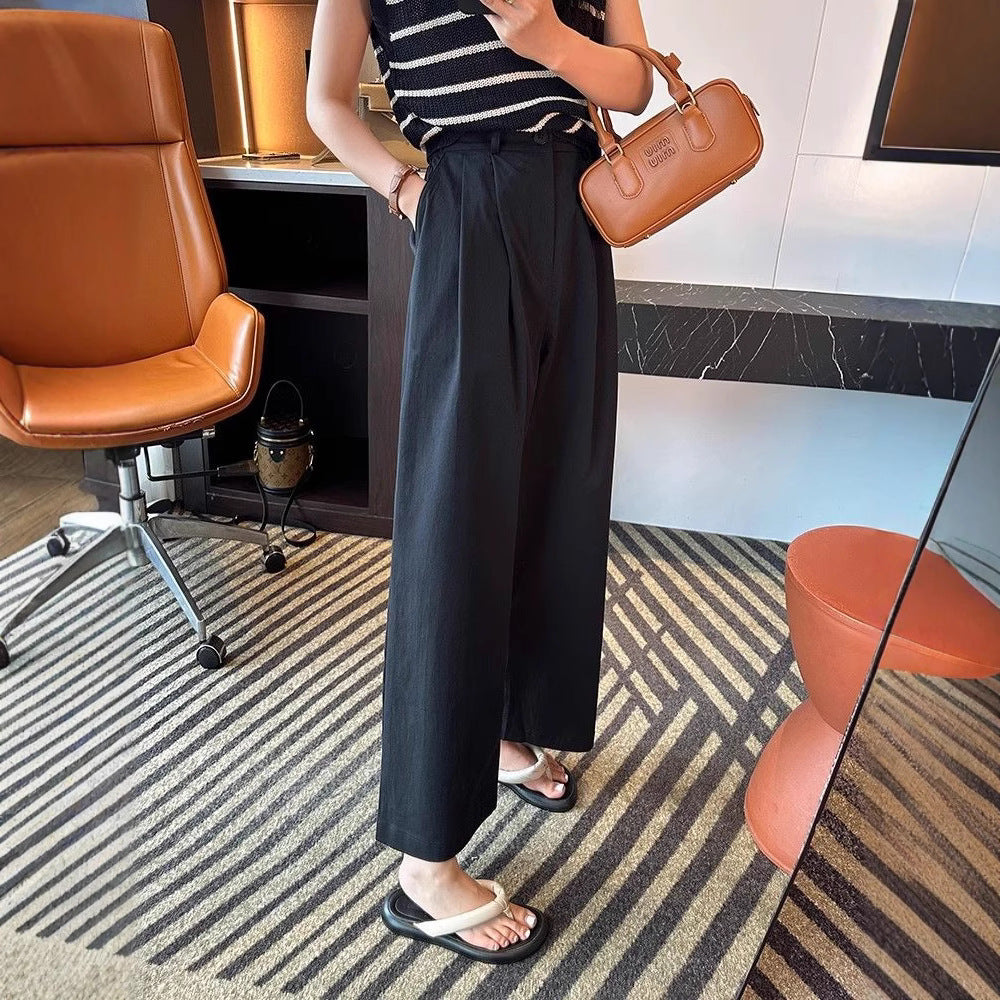 Damen Weite Hose Hochbund Mit Taschen Norvielle