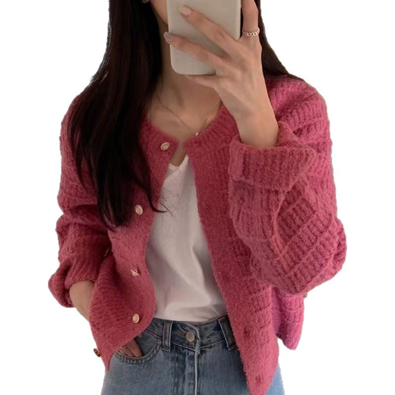 Damen Rippstrickjacke Knopfdetails Norvielle