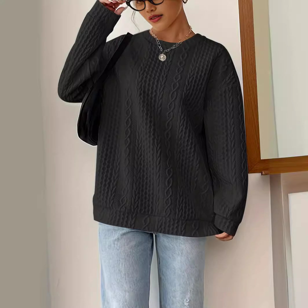 Damen Strickpullover Strukturierter Look Lässig Beige
