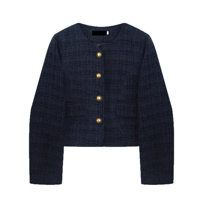 Damen Cropped Blazer Goldknöpfe Norvielle