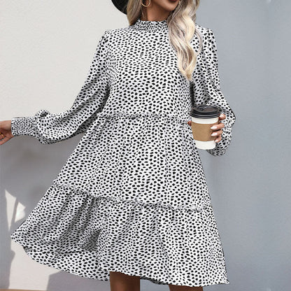 Damen Midi-Kleid mit Rüschendetails Langarm