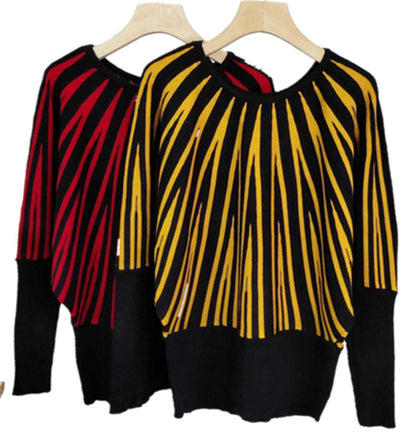Damen Strickpullover Asymmetrisches Muster Norvielle