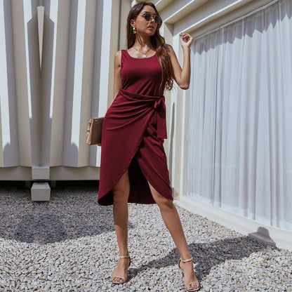 Damen Wickelkleid Eleganter Schnitt Bindegürtel Norvielle