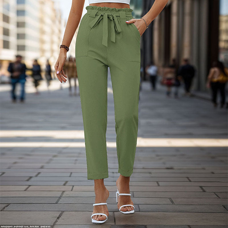 Damen Bundfaltenhose mit Bindegürtel Norvielle