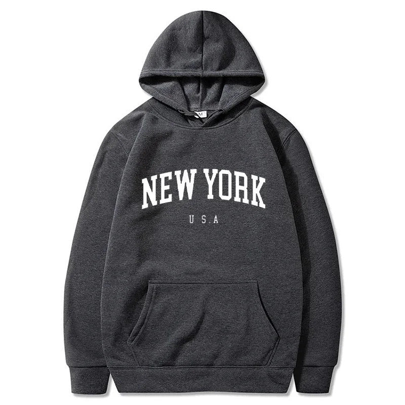 Damen Kapuzenpullover New York Print Bequem Norvielle