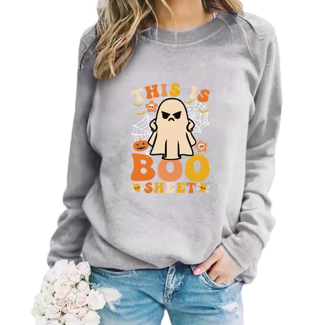Damen Sweatshirt Herbstlich Geist-Print Lässig Norvielle