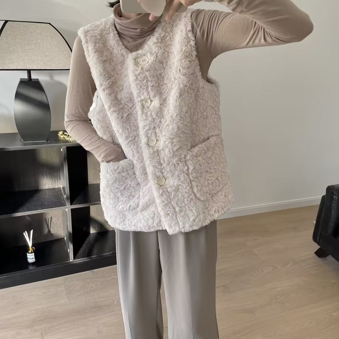 Damen Teddyweste Große Taschen Norvielle - Norvielle